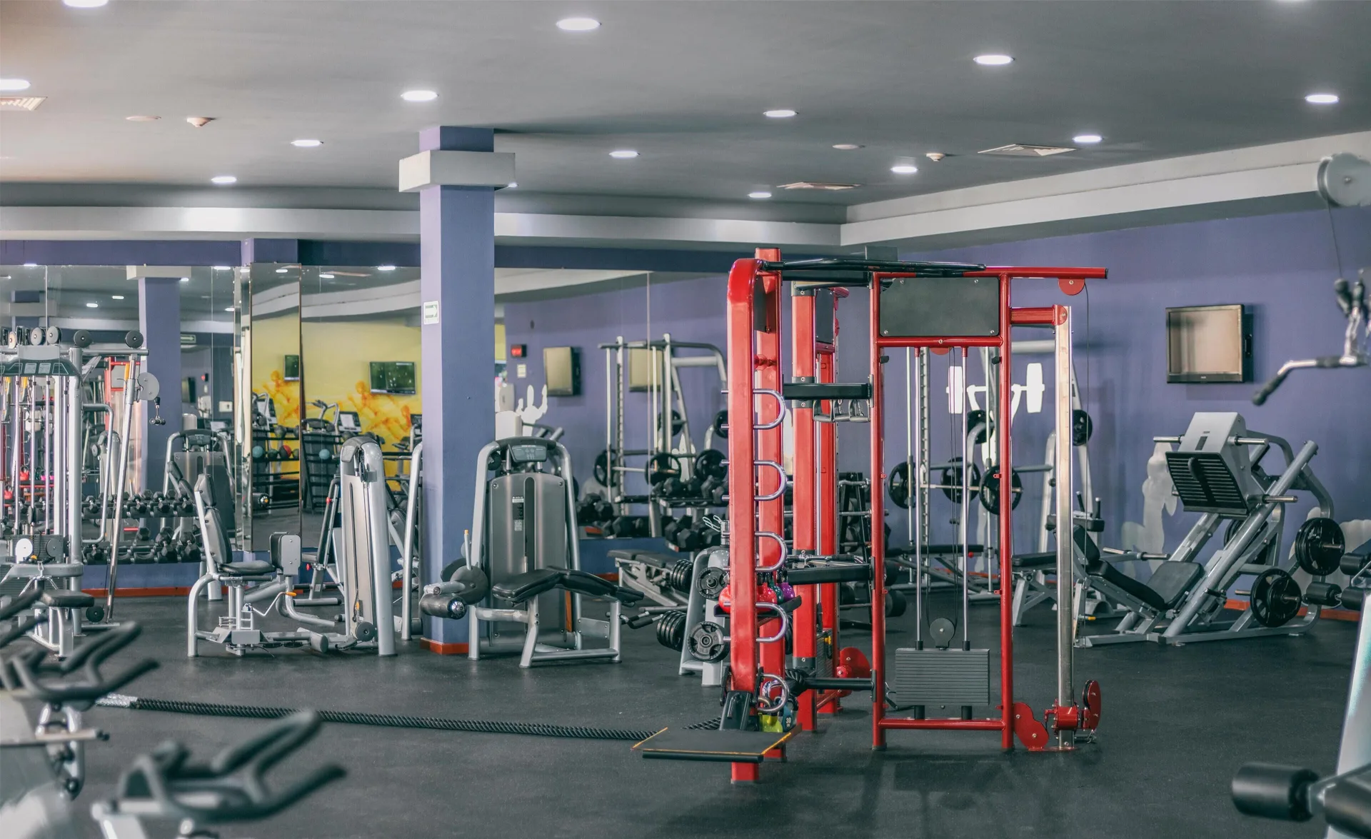 Weight machines and training equipment fill the fitness center at Grand Riviera Princess.