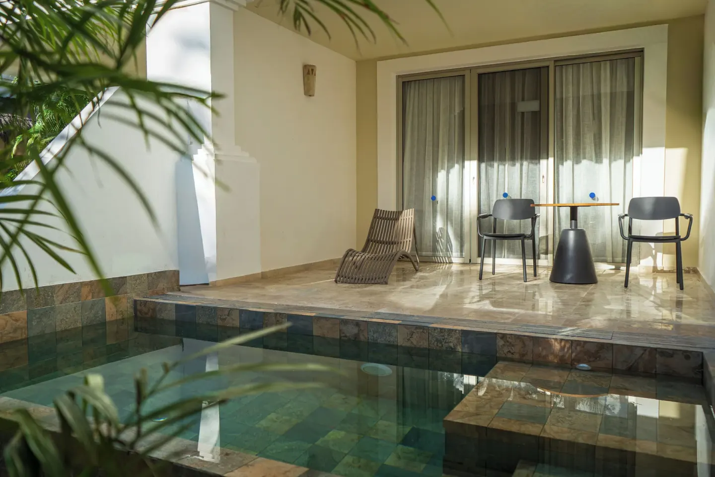 Private plunge pool terrace for a Platinum Suite at Grand Riviera Princess.