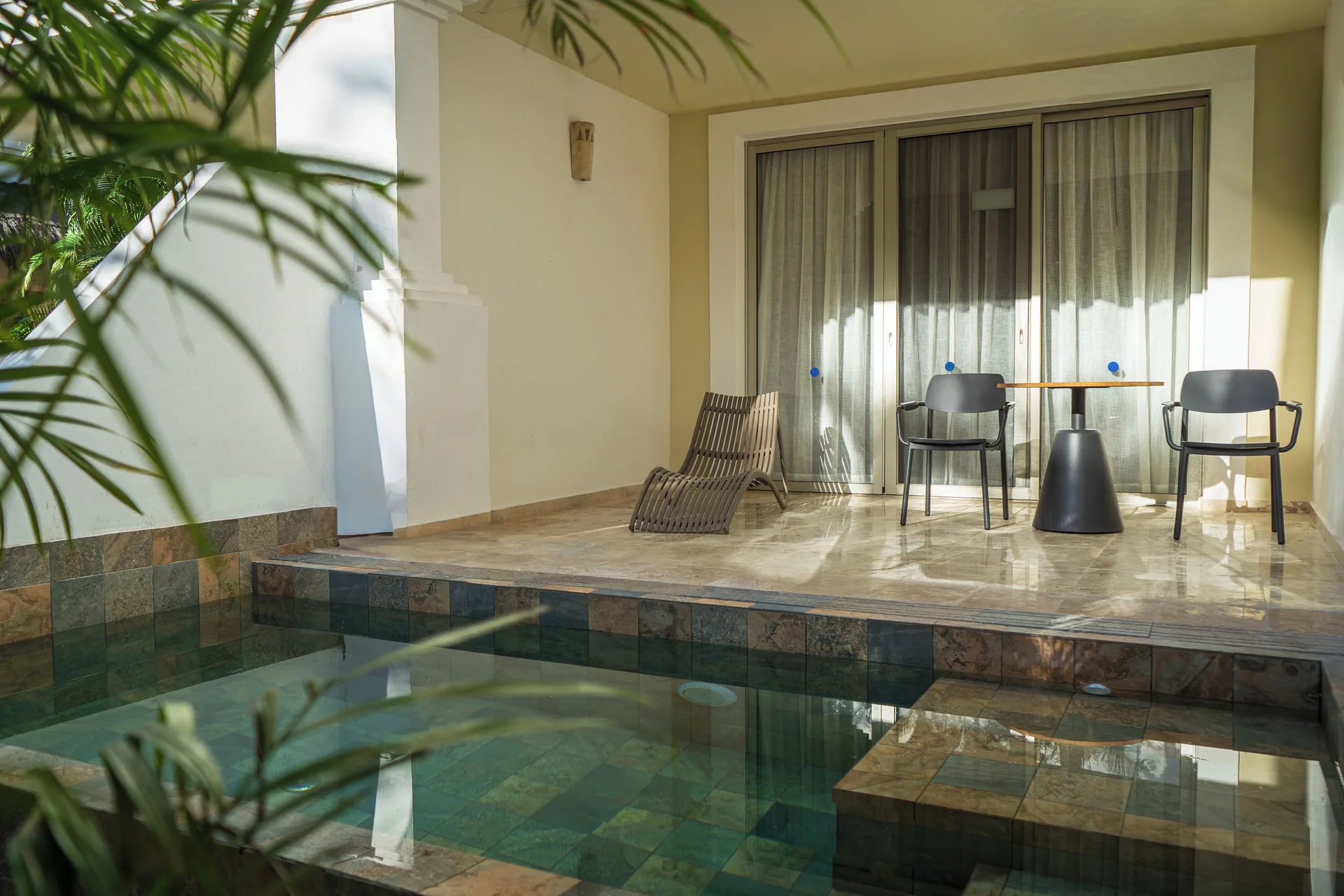 Private plunge pool terrace for a Platinum Suite at Grand Riviera Princess.