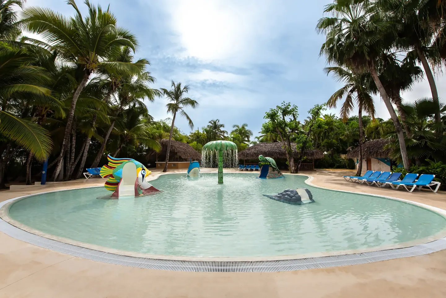Children’s pool with animal figures at Grand Sirenis Punta Cana Resort & Aquagames.