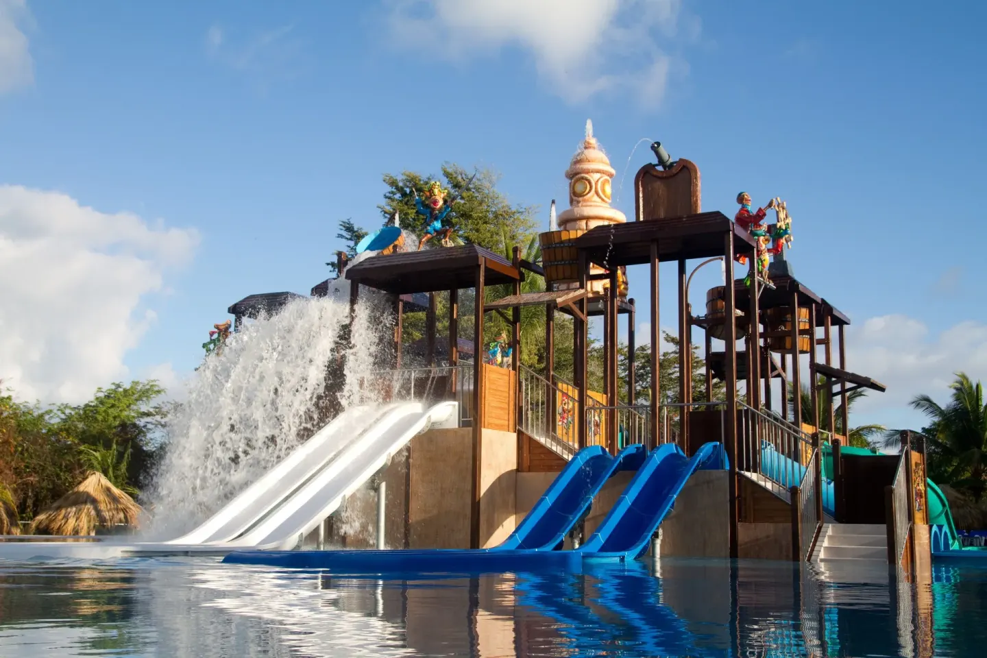 Children's water play structure with slides at Grand Sirenis Punta Cana Resort & Aquagames.