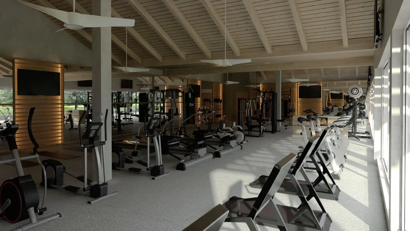 Fitness center with cardio and strength machines at Grand Sirenis Punta Cana Resort & Aquagames.