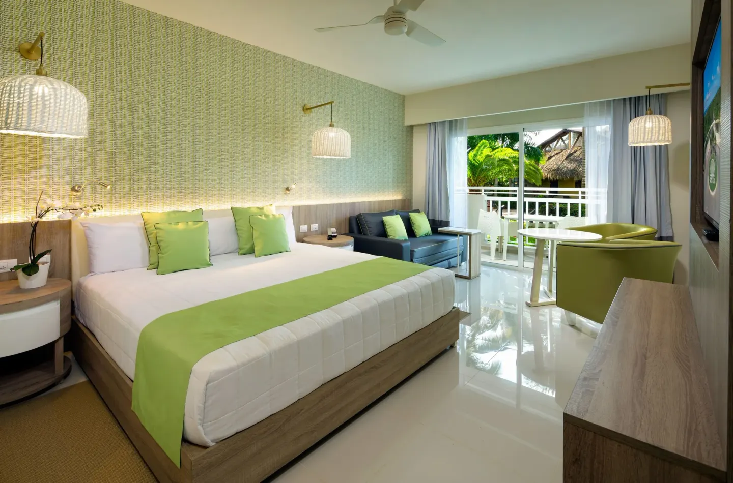 Standard Room with king bed and balcony at Grand Sirenis Punta Cana Resort & Aquagames.