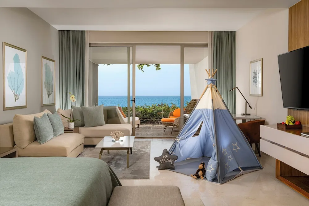 Ambassador Two Bedroom Family Suite with teepee and ocean view at Grand Velas Los Cabos.