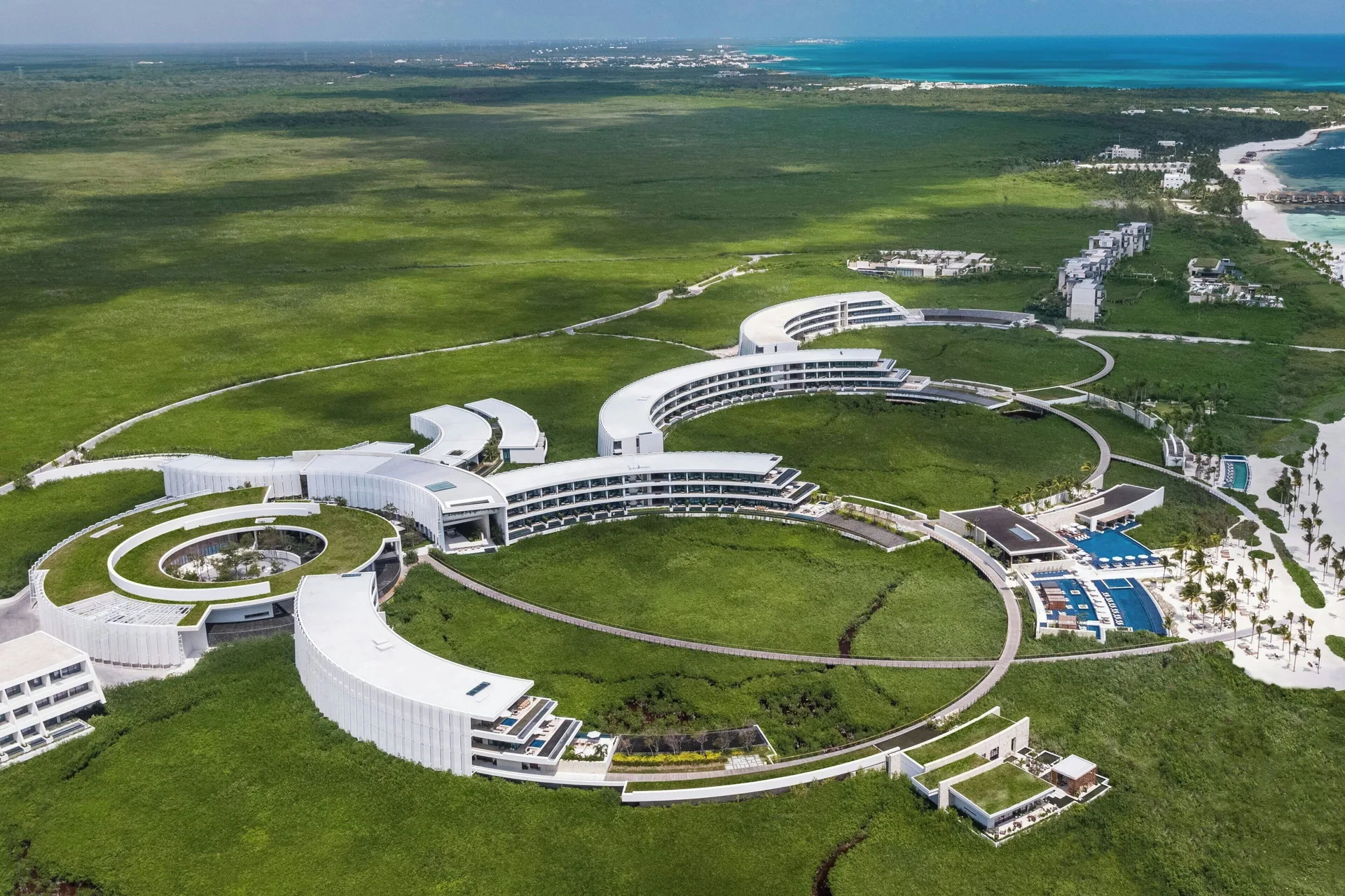 The St. Regis Kanai Resort, Riviera Maya luxury beachfront resort with modern coastal architecture