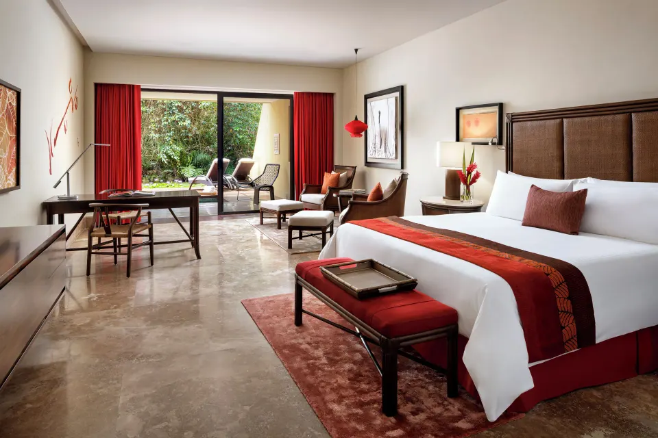 Nature View Suite with Pool bedroom and terrace at Grand Velas Riviera Maya.