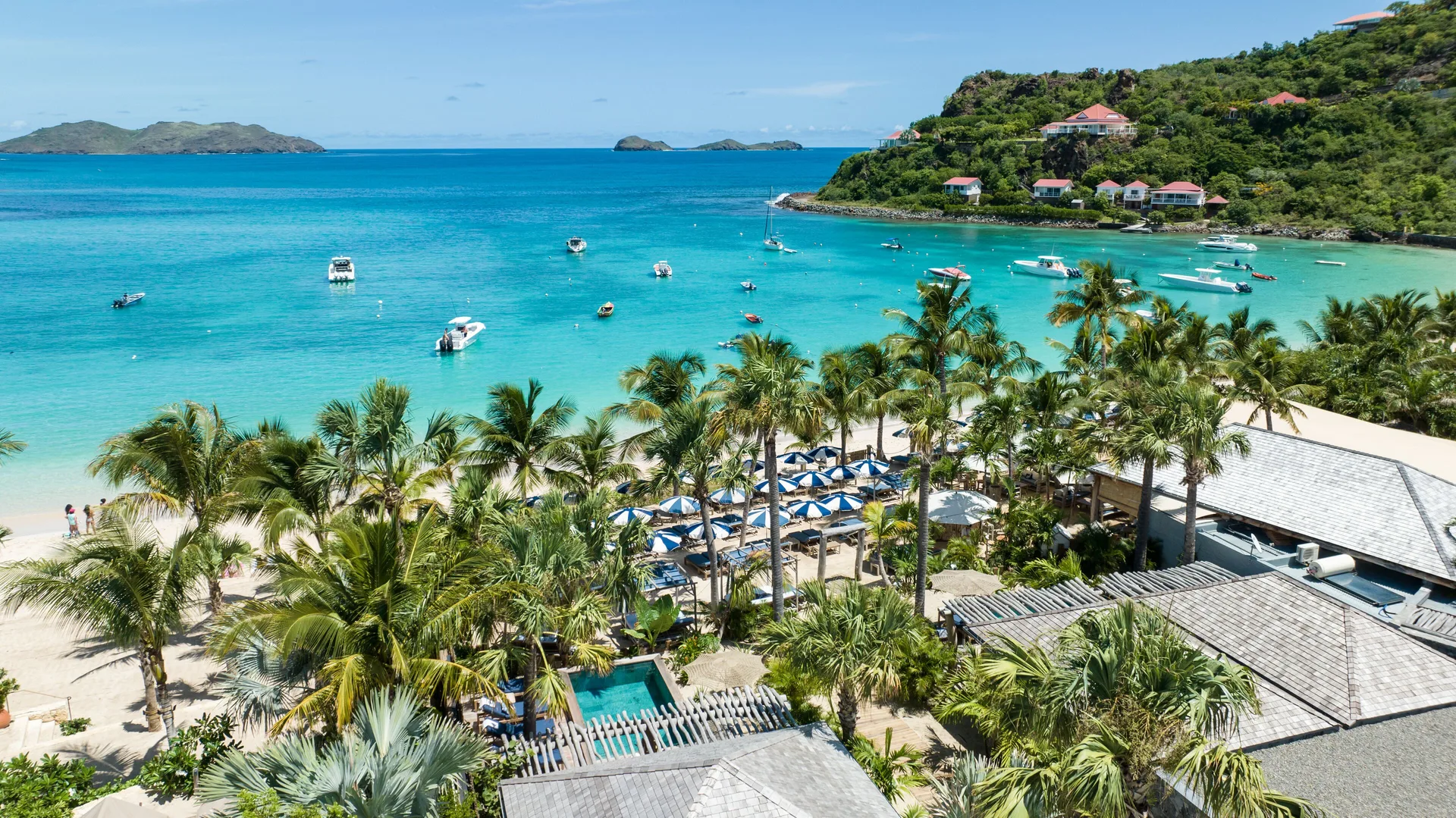 Aerial view of Saint Jean beach near GYP SEA Saint Barth.