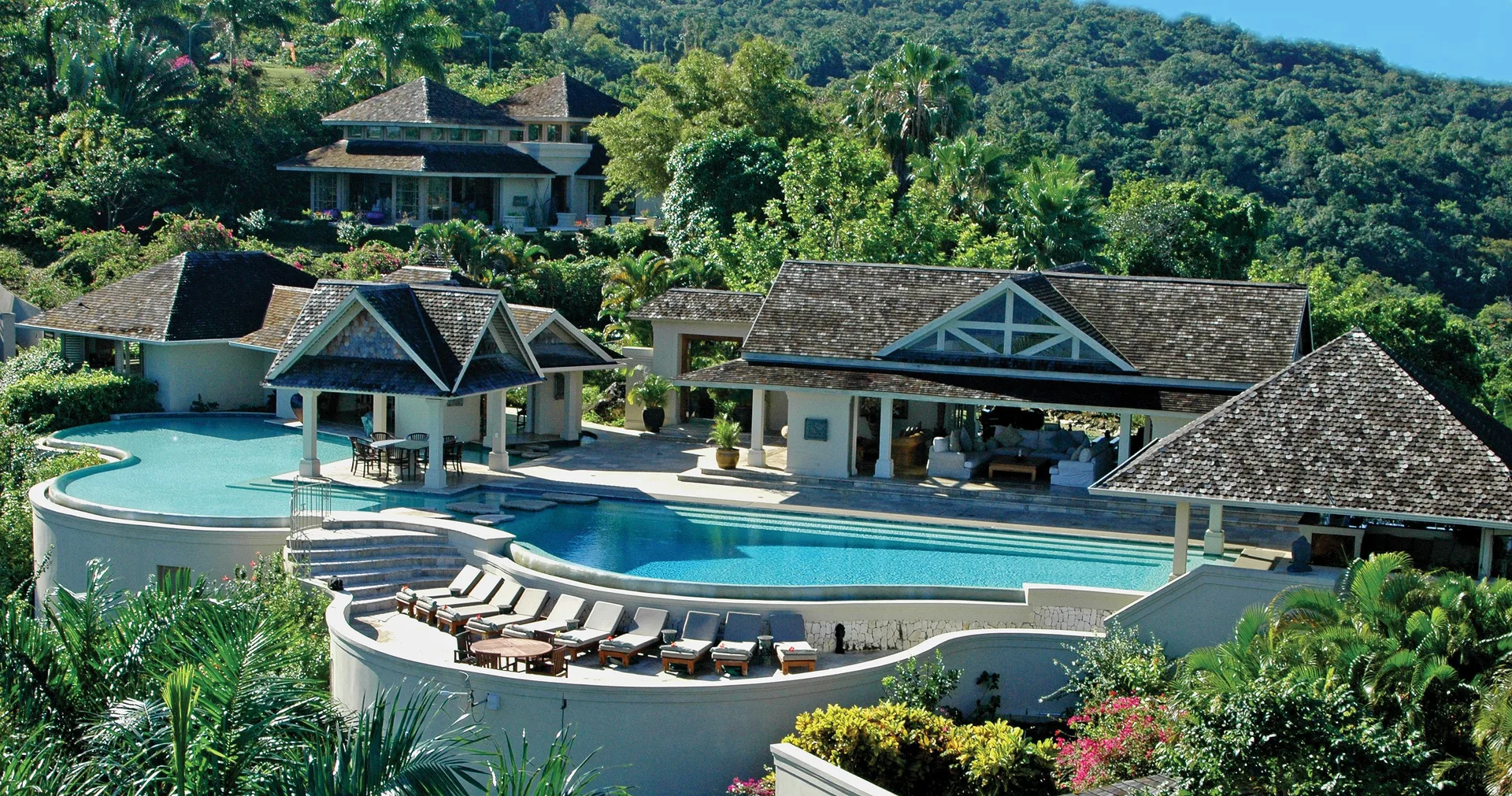 Silent Waters Villa private luxury Montego Bay villa with hillside views and spacious pool terraces