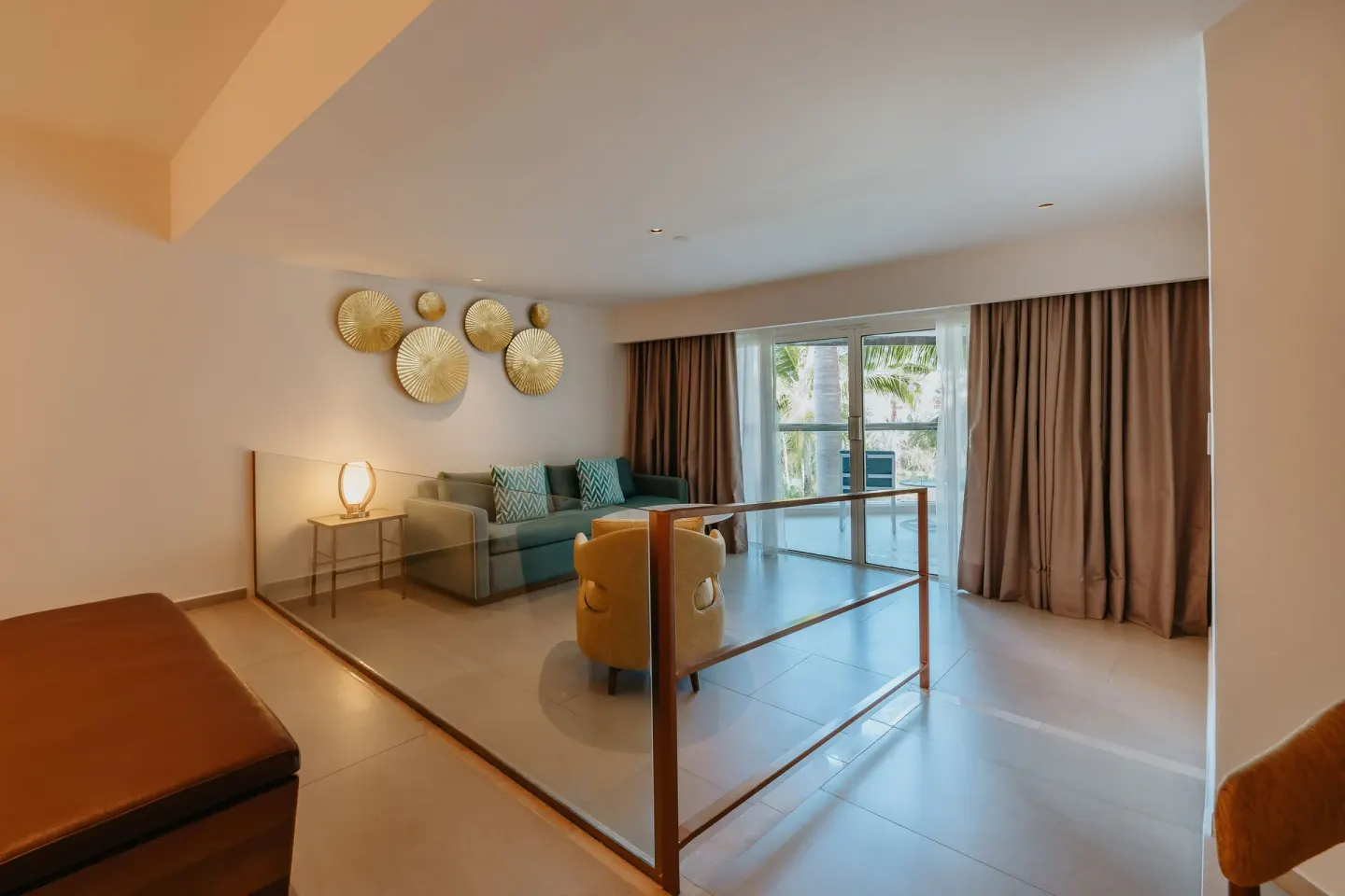 Accessible Caribbean Suite sitting area with sofa bed at Hard Rock Hotel & Casino Punta Cana.