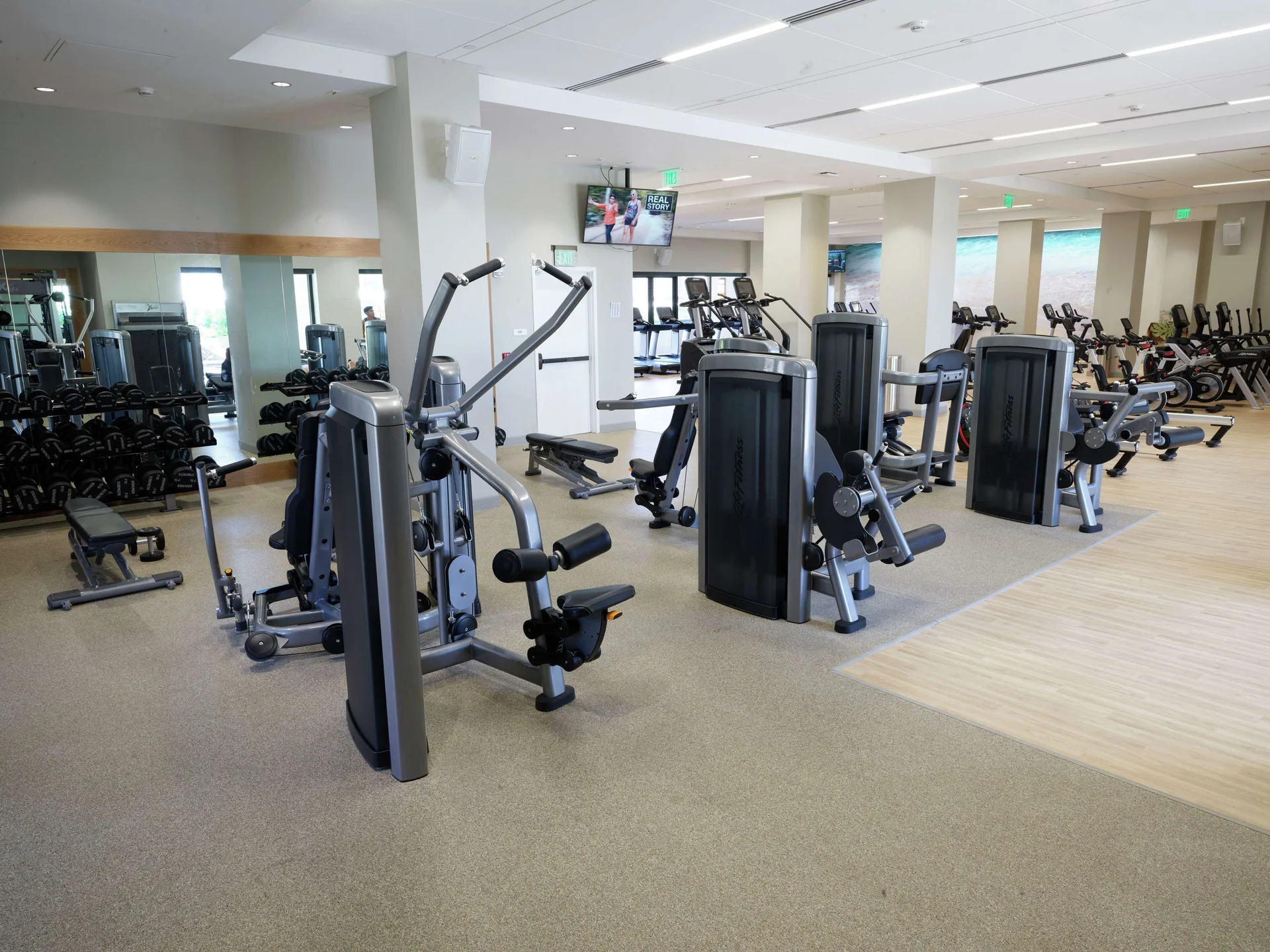 Strength and cardio fitness area at Hilton Hawaiian Village Waikiki Beach Resort.