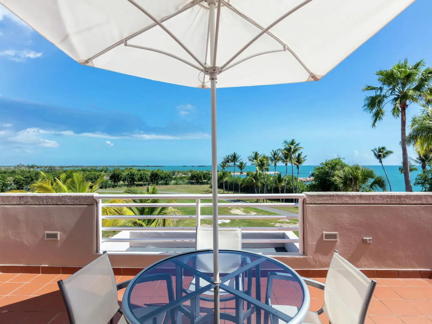 Ocean view from the Caribbean Oceanview 1 terrace at Hilton Ponce Golf & Casino Resort.