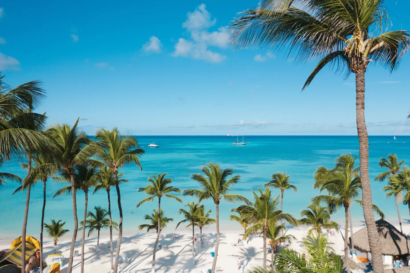 Oceanfront beach view from a Standard Room at Holiday Inn Resort Aruba - Beach Resort & Casino.