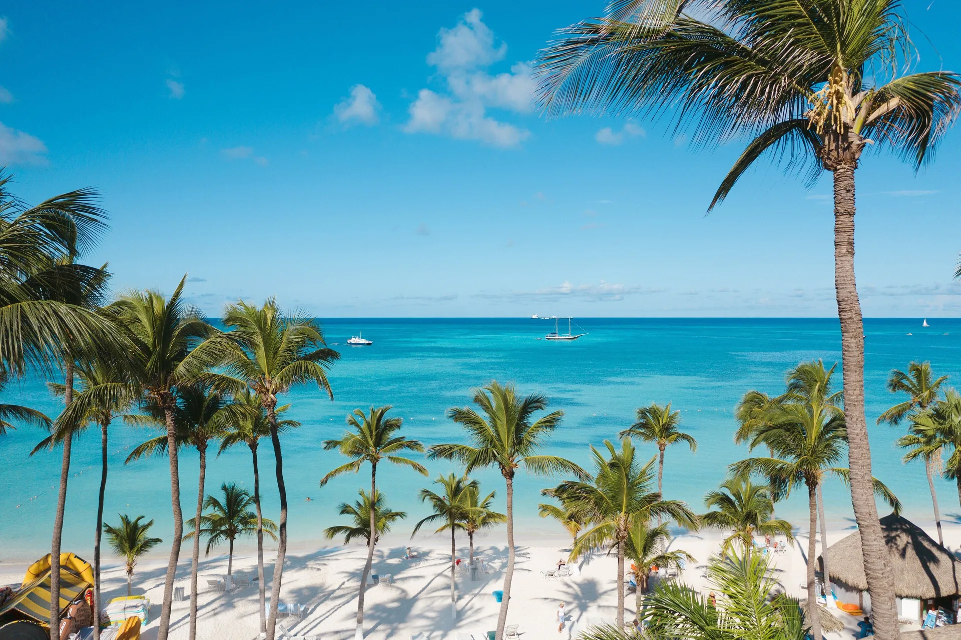 Oceanfront beach view from a Standard Room at Holiday Inn Resort Aruba - Beach Resort & Casino.