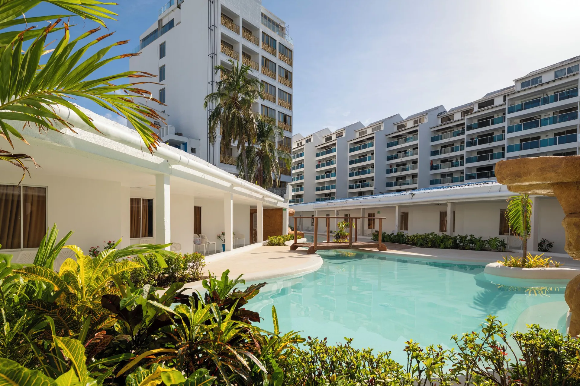 Hotel El Dorado classic beachfront hotel with ocean views and traditional Caribbean architecture.