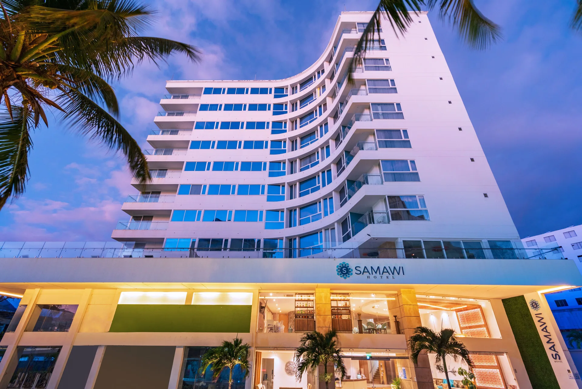 Samawi boutique hotel in San Andrés Island, Colombia with modern Caribbean design and intimate atmosphere.