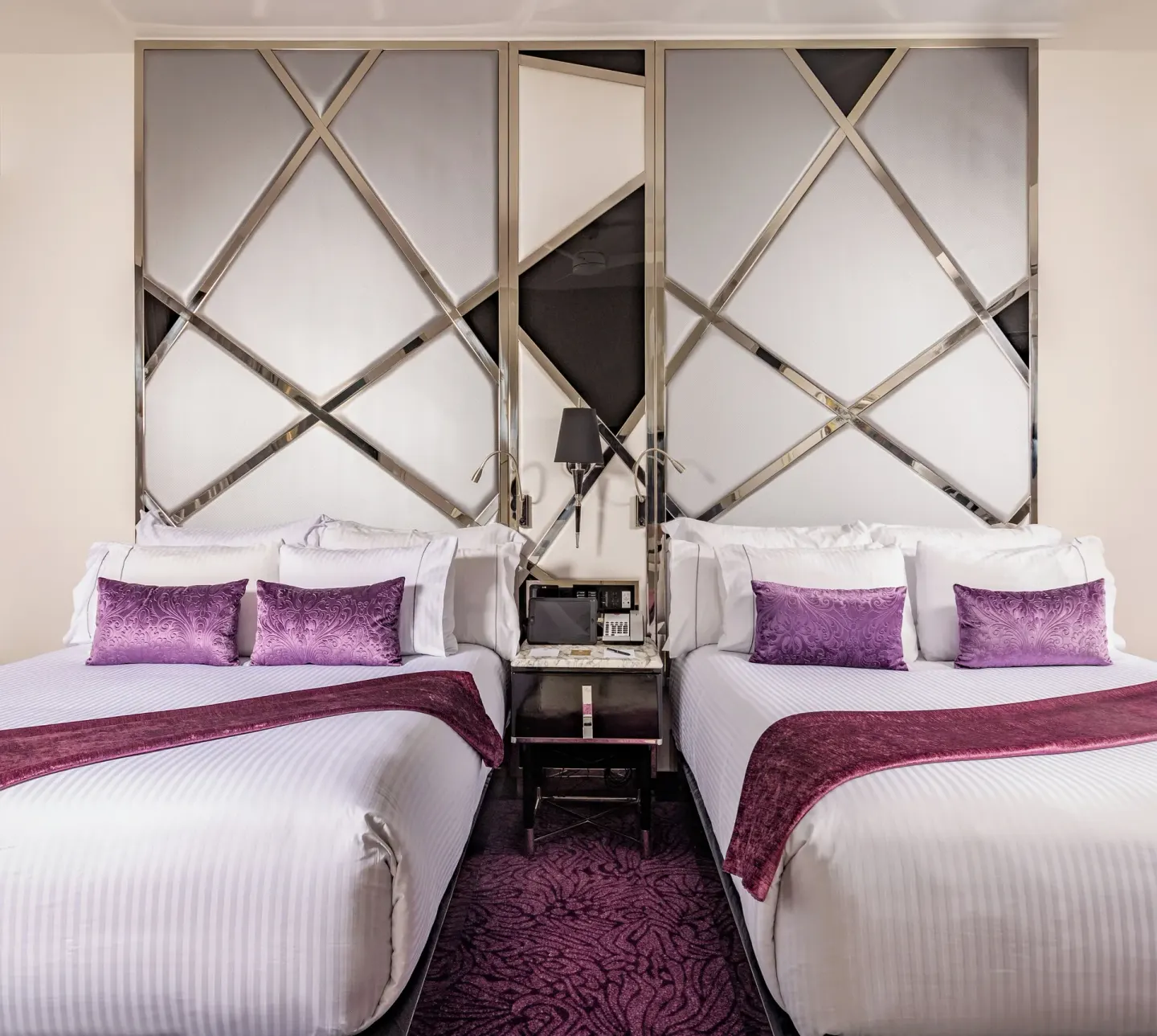 Two queen beds in the Two Bedroom Master Suite at Hotel Mousai Puerto Vallarta.