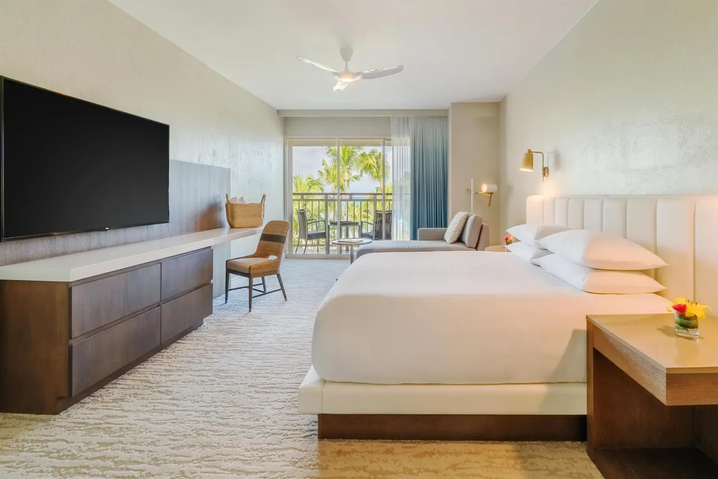 King resort-view room with balcony at Hyatt Regency Aruba Resort and Casino.