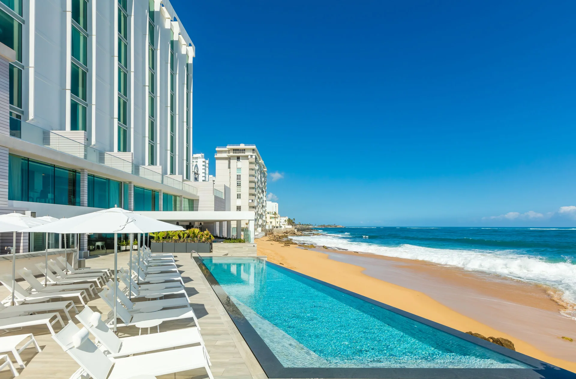 Condado Ocean Club boutique beachfront hotel in San Juan's Condado district with sleek modern design and oceanfront setting.