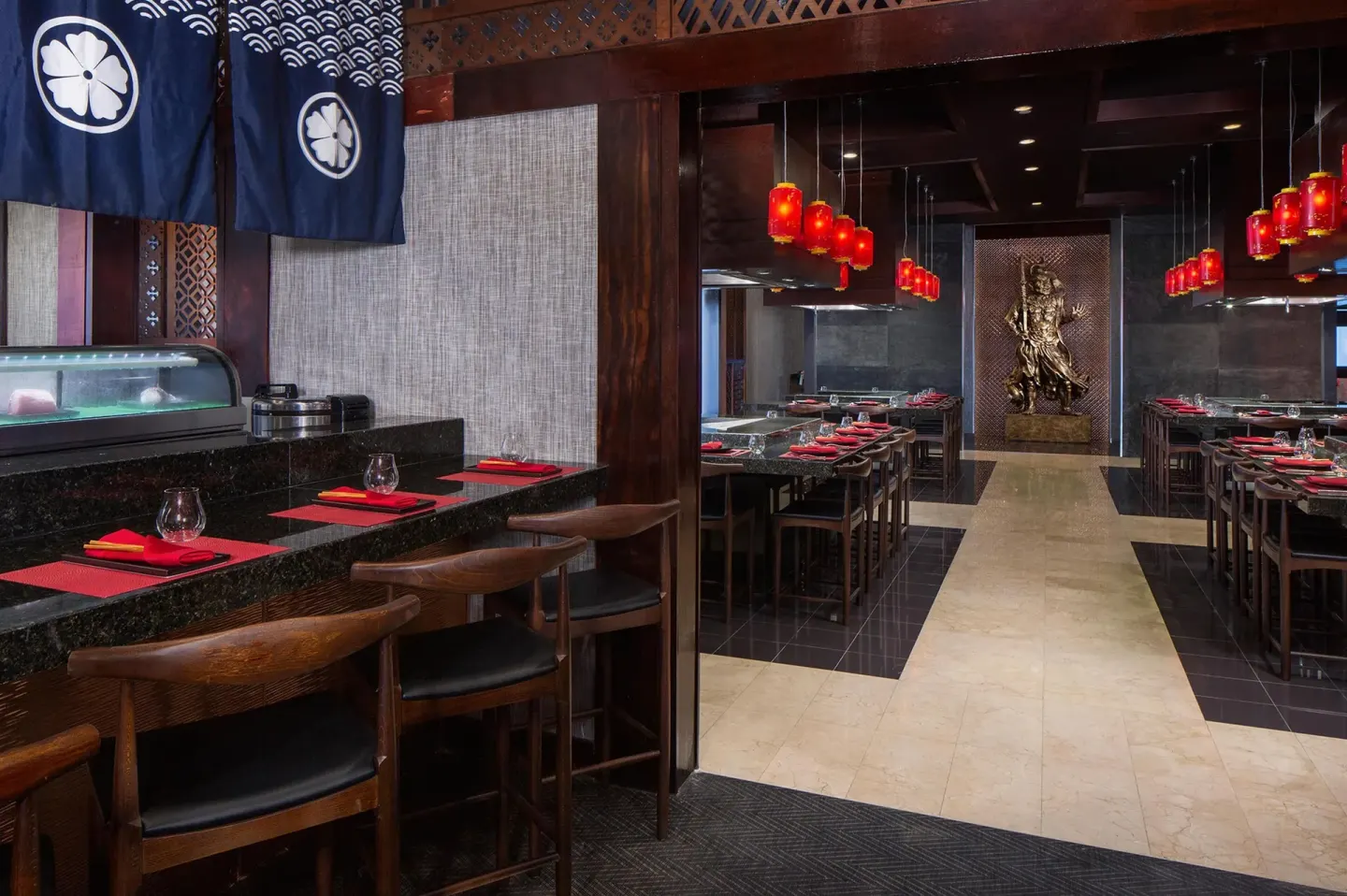 Japanese-style dining room with sushi counter at Hyatt Regency Grand Reserve Puerto Rico.