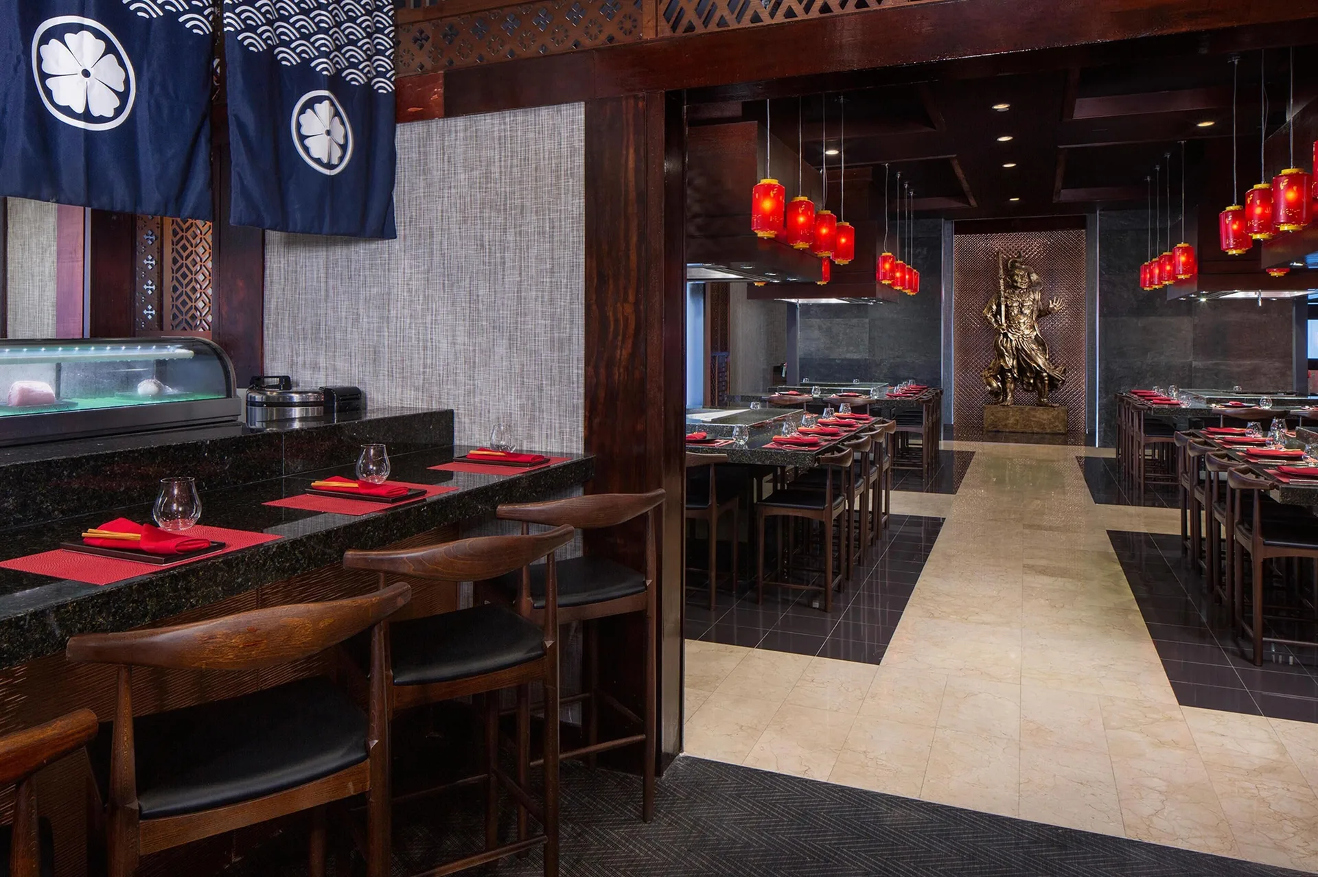 Japanese-style dining room with sushi counter at Hyatt Regency Grand Reserve Puerto Rico.