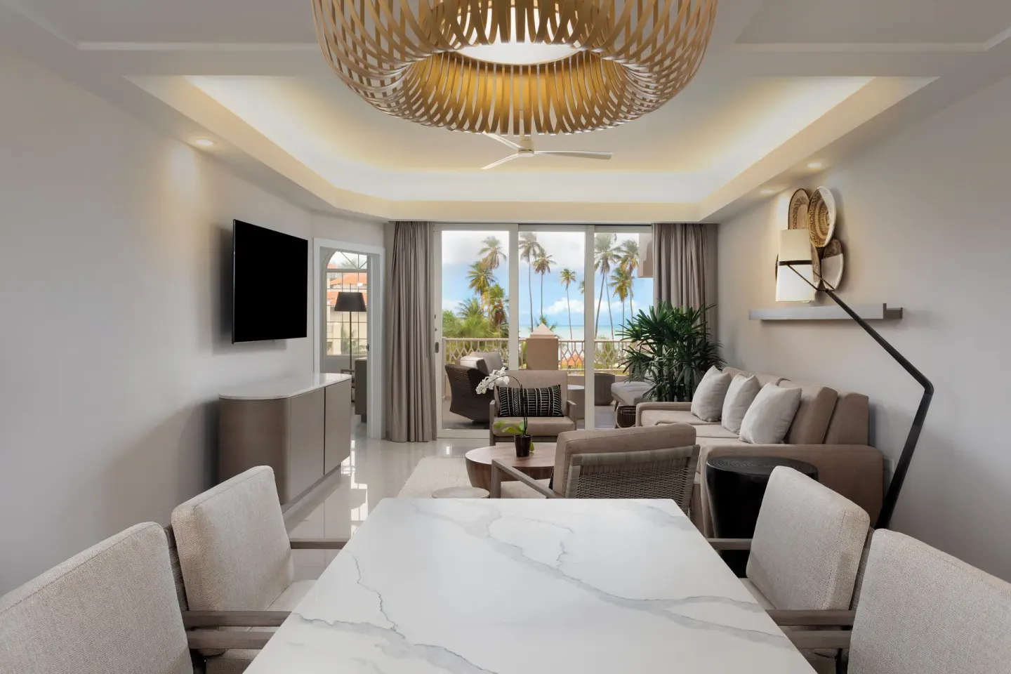 Premier Villa living and dining area with ocean view at Hyatt Regency Grand Reserve Puerto Rico.