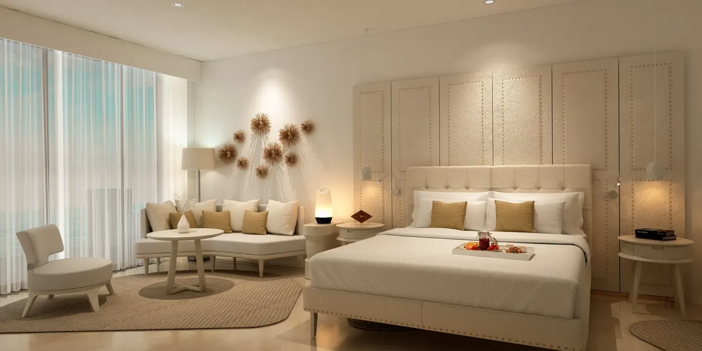 Premium Garden View king room with sitting area at Hyatt Regency Grand Reserve Puerto Rico.