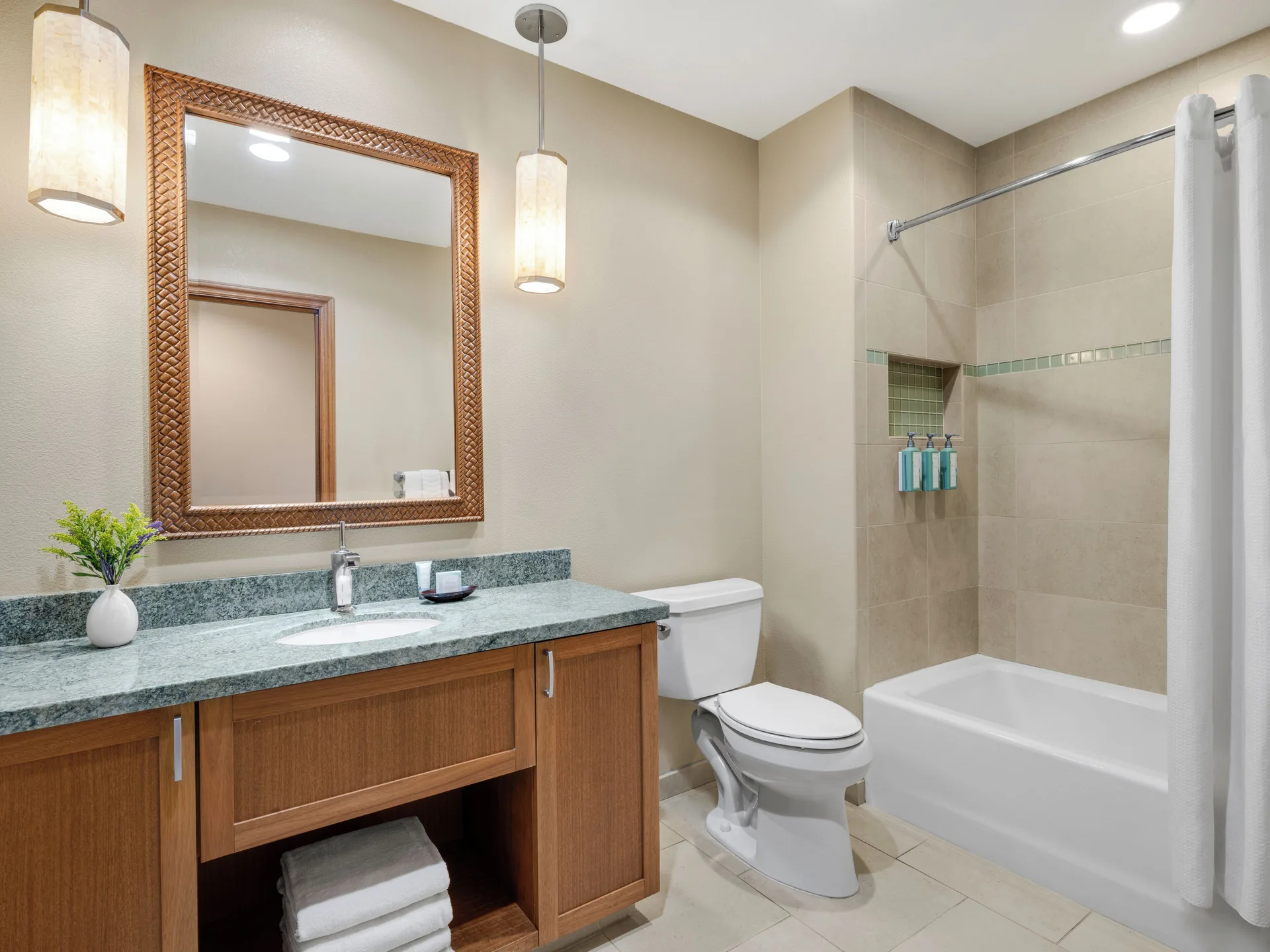 Bathroom in a two-bedroom ocean-view villa at Hyatt Vacation Club at Ka'anapali Beach.