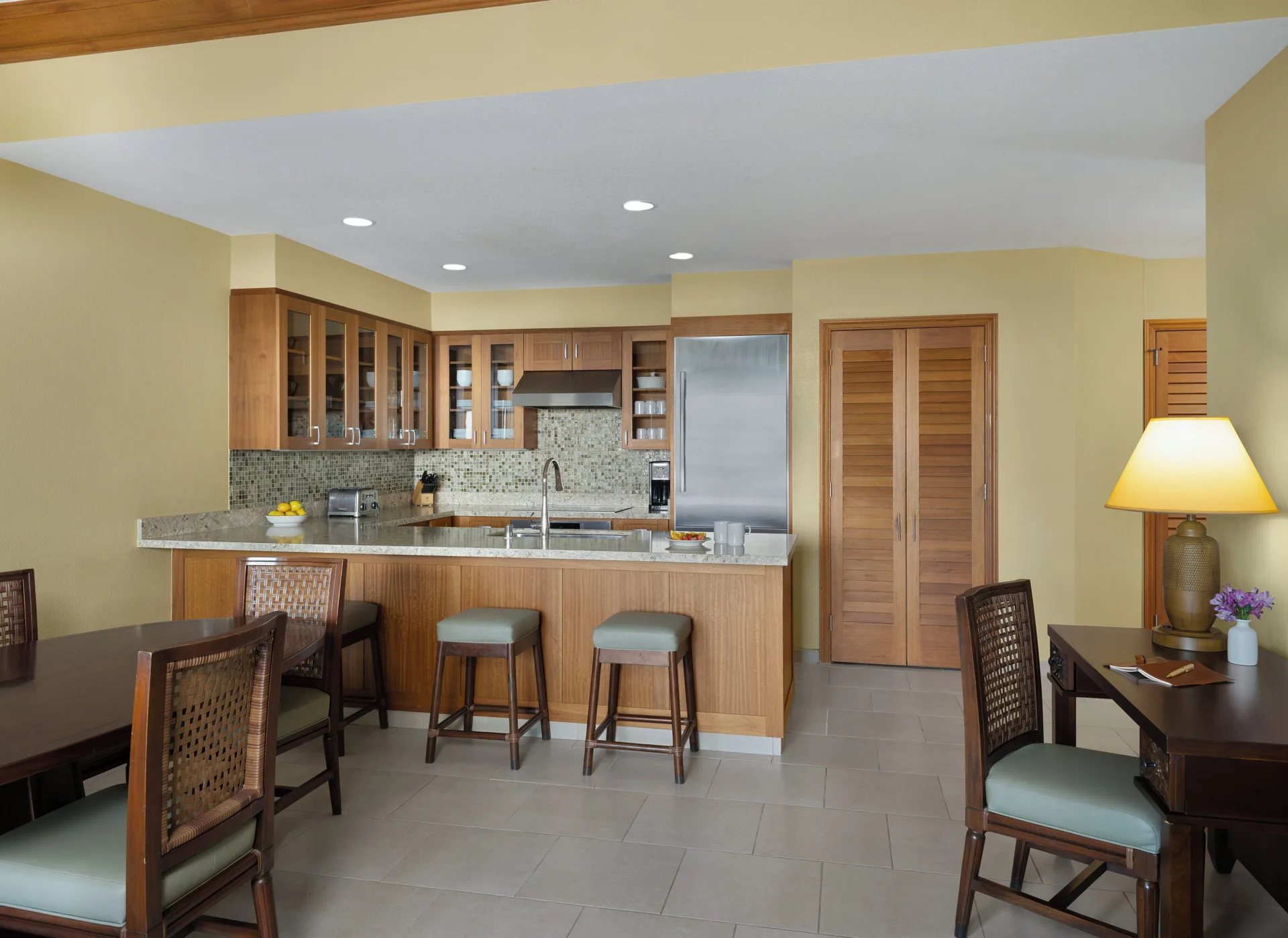Villa kitchen and dining area at Hyatt Vacation Club at Ka'anapali Beach.