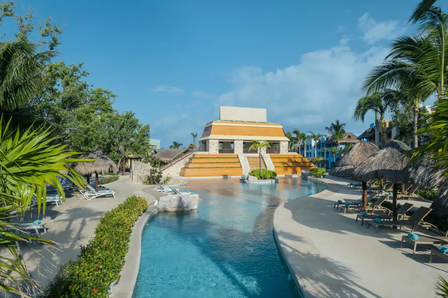 Pool with stepped pyramid-style feature at Iberostar Selection Paraíso Lindo.