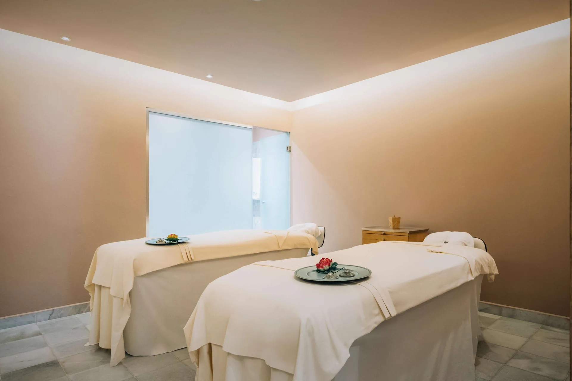 Spa treatment room with two massage tables at Iberostar Selection Playa Mita.