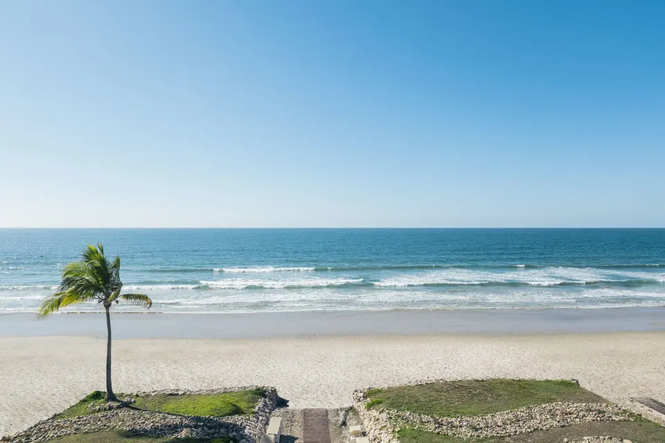 Beach and ocean view from the junior suite at Iberostar Selection Playa Mita.