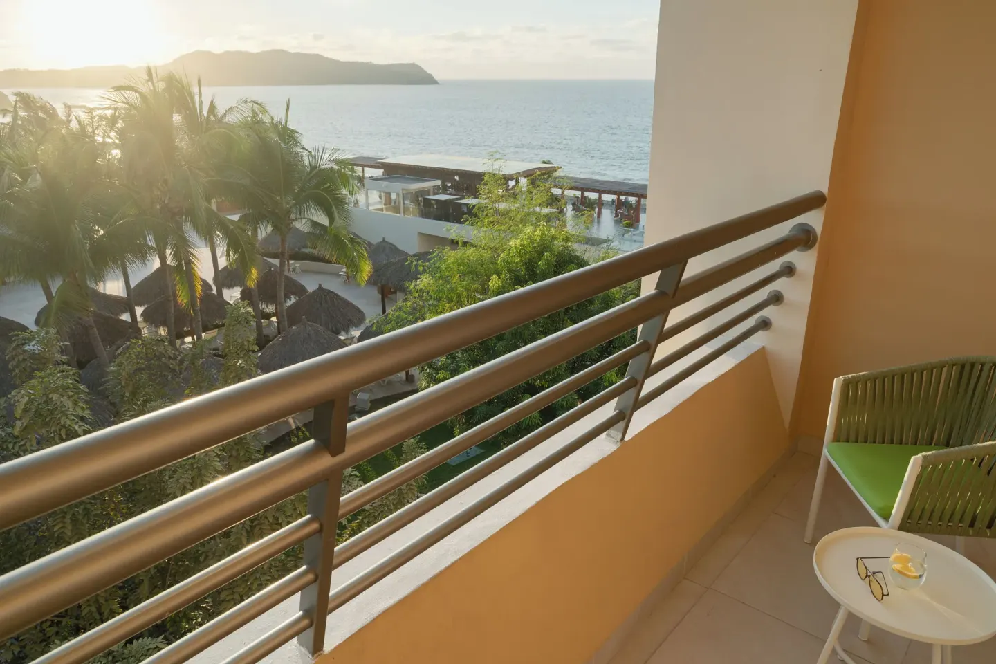Premium Room balcony with sunset ocean view at Iberostar Selection Playa Mita.