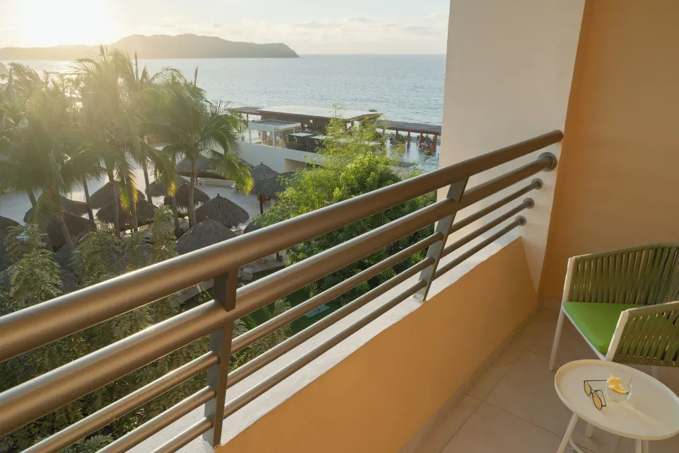 Premium Room balcony with sunset ocean view at Iberostar Selection Playa Mita.