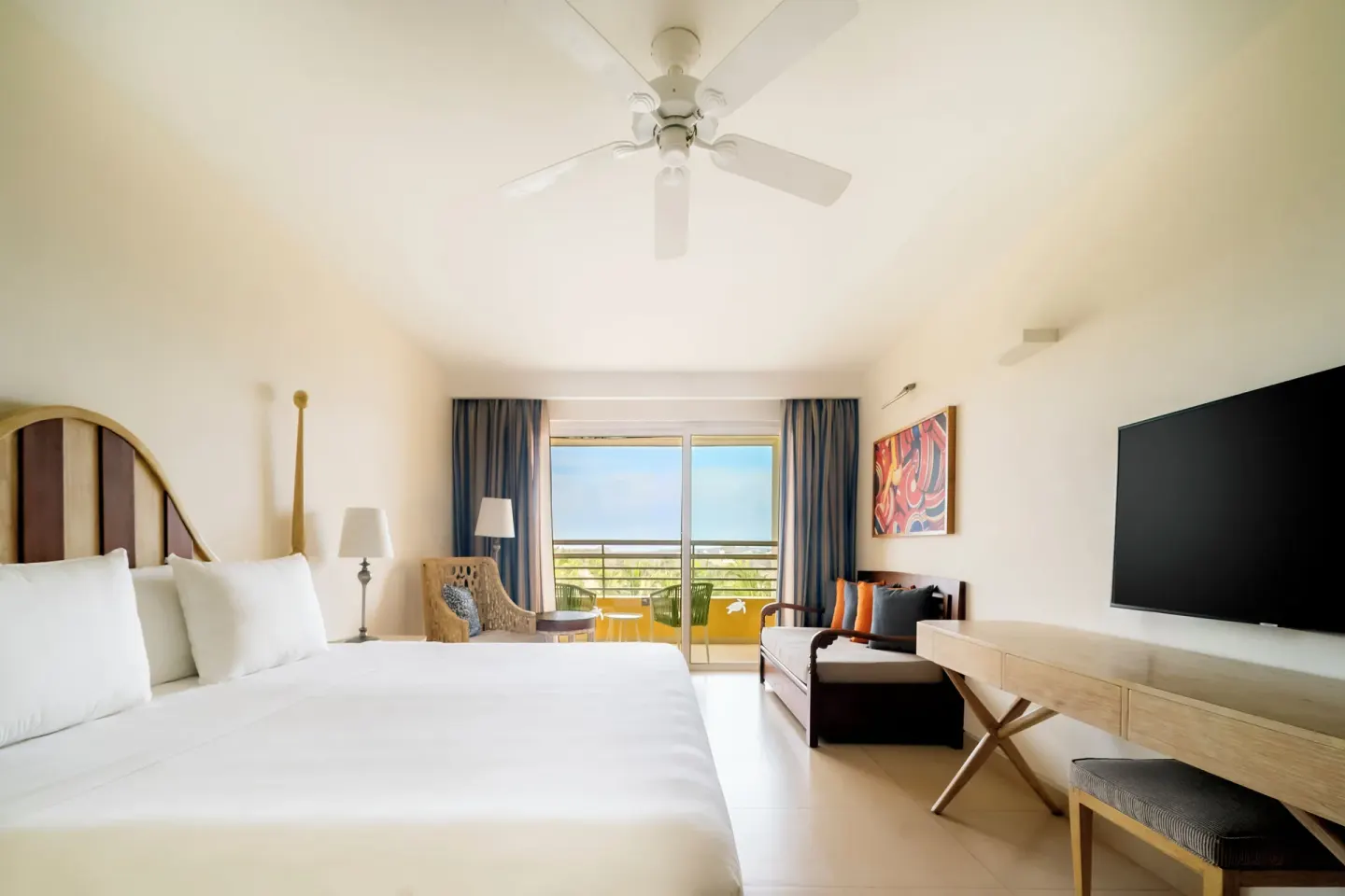 Premium Room with king bed and balcony view at Iberostar Selection Playa Mita.