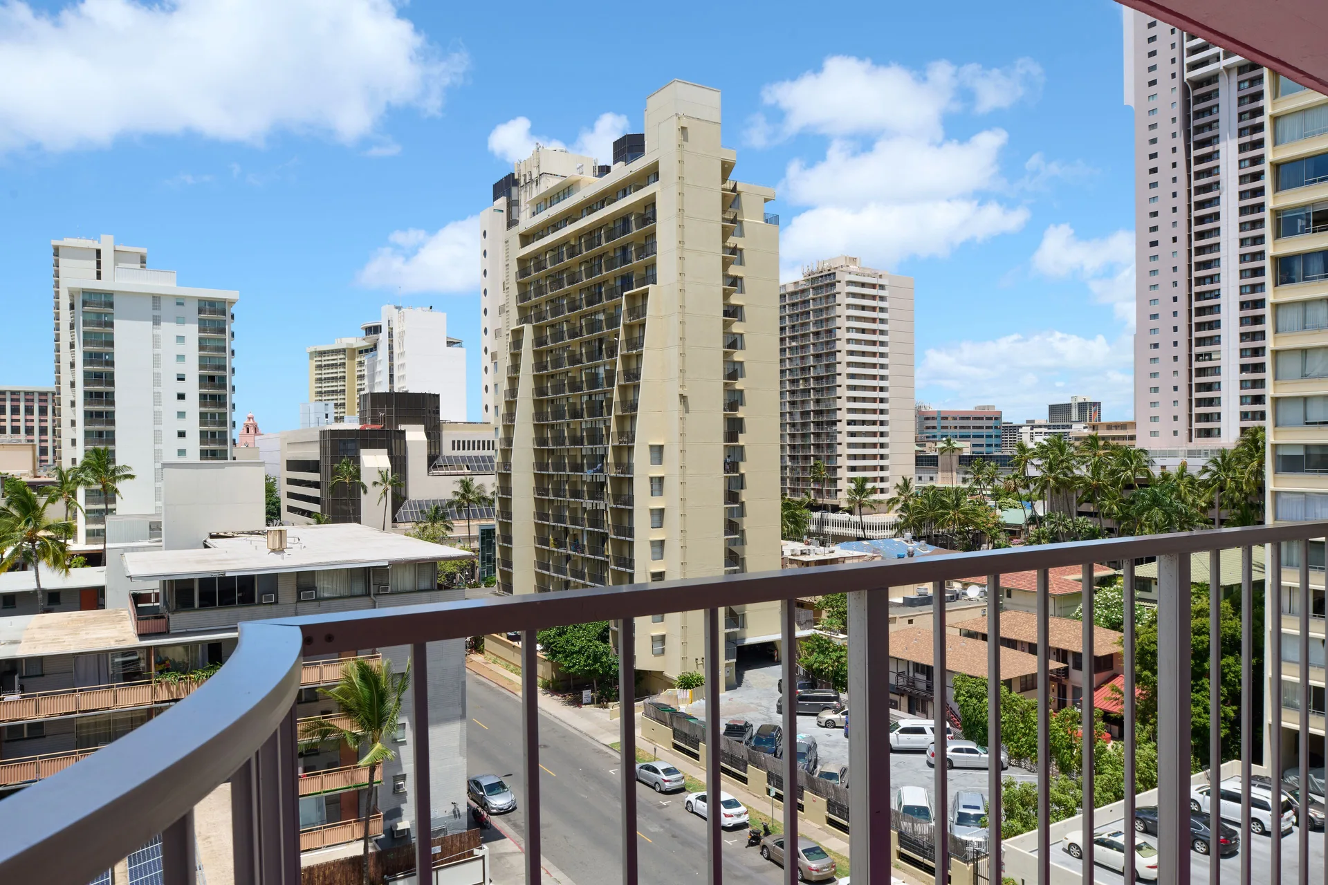 Studio Standard at Ilima Hotel in Waikiki with kitchen, balcony, and city view—great value for budget travelers.