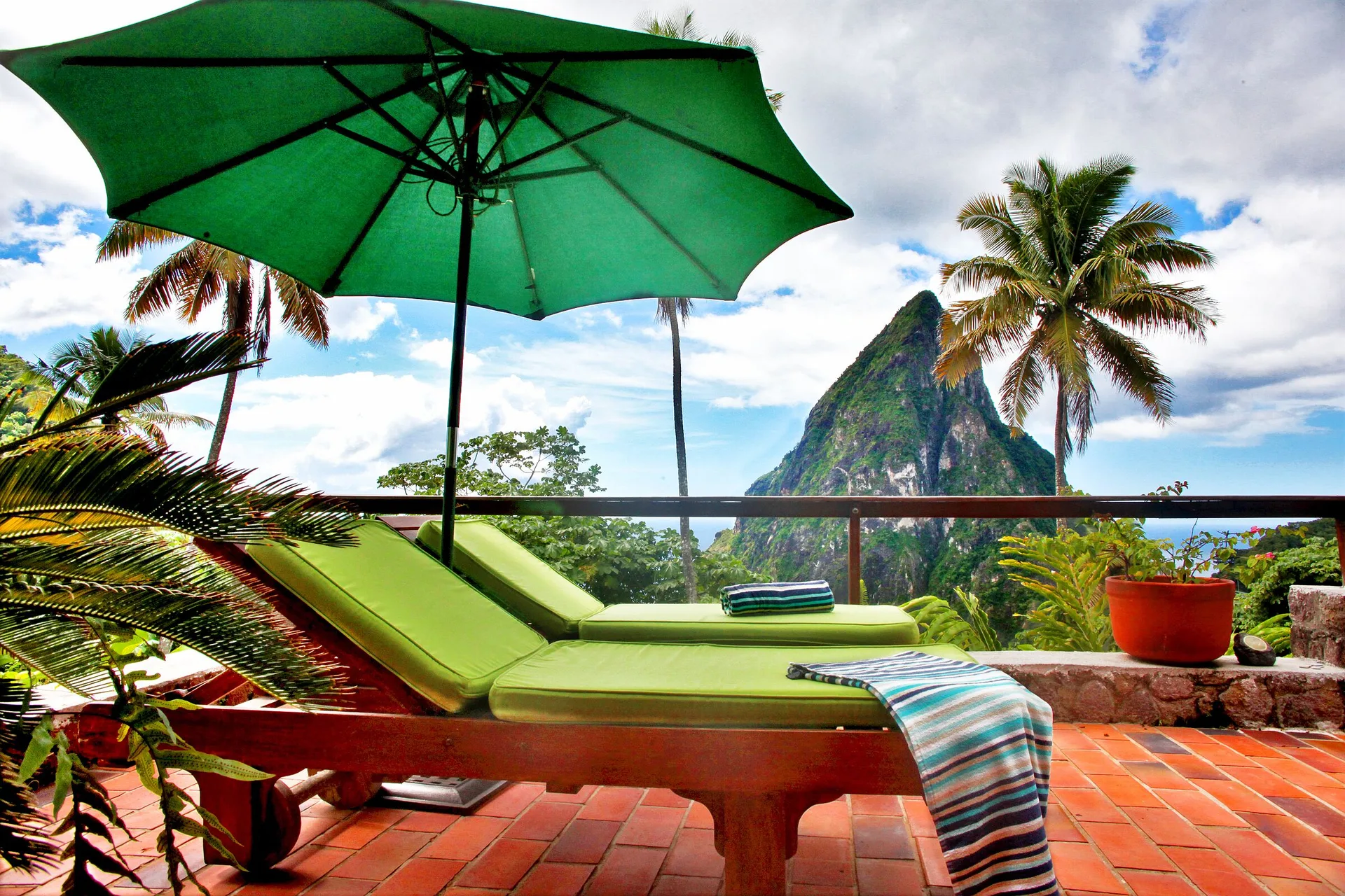 Hermitage Terrace St Lucia private accommodation with hillside setting tropical views and quiet space
