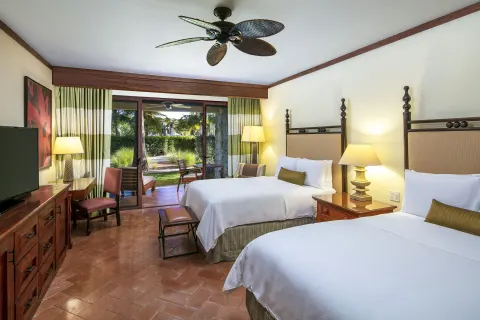 Two-bed guest room with ground-floor terrace at JW Marriott Guanacaste Resort and Spa.