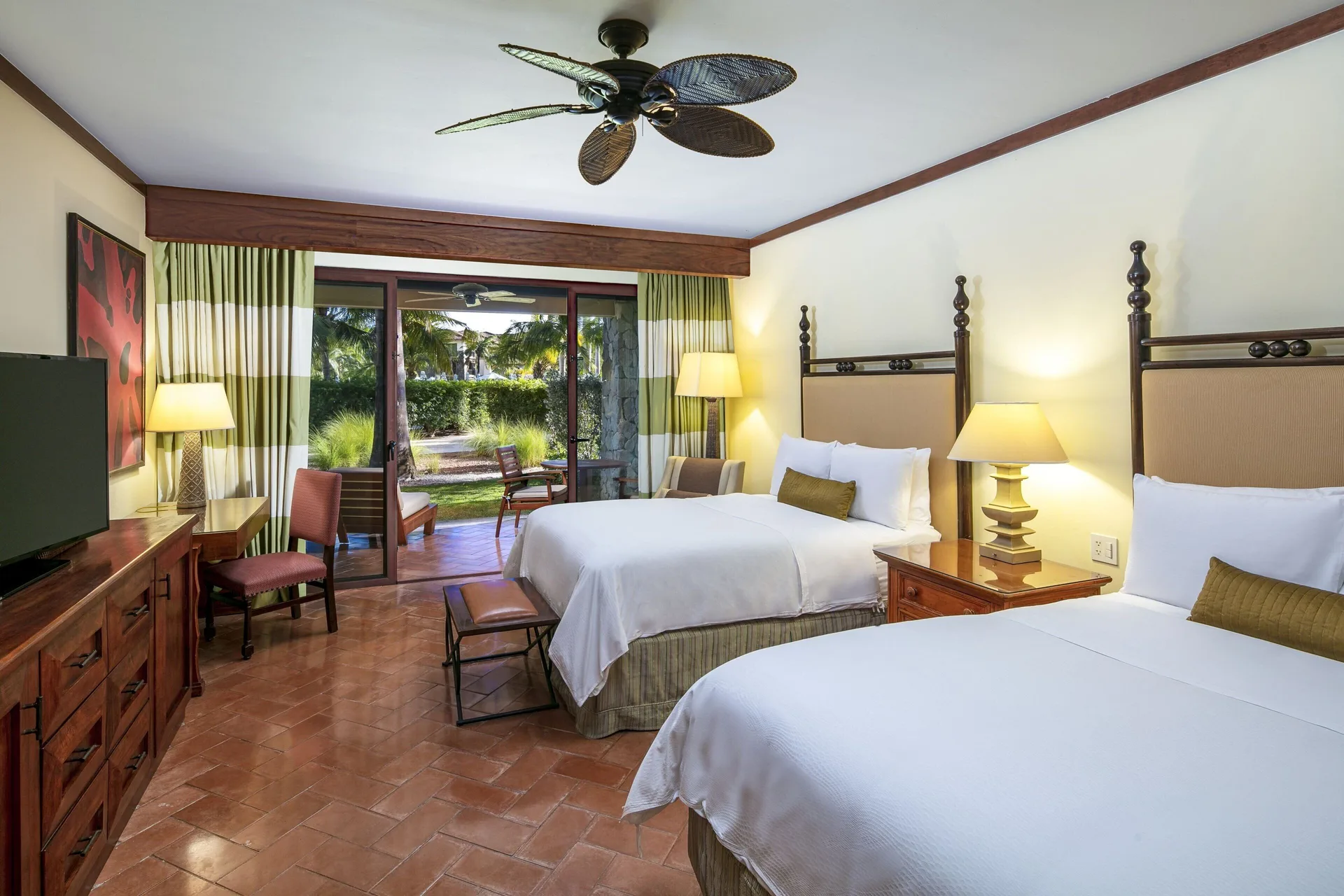 Two-bed guest room with ground-floor terrace at JW Marriott Guanacaste Resort and Spa.