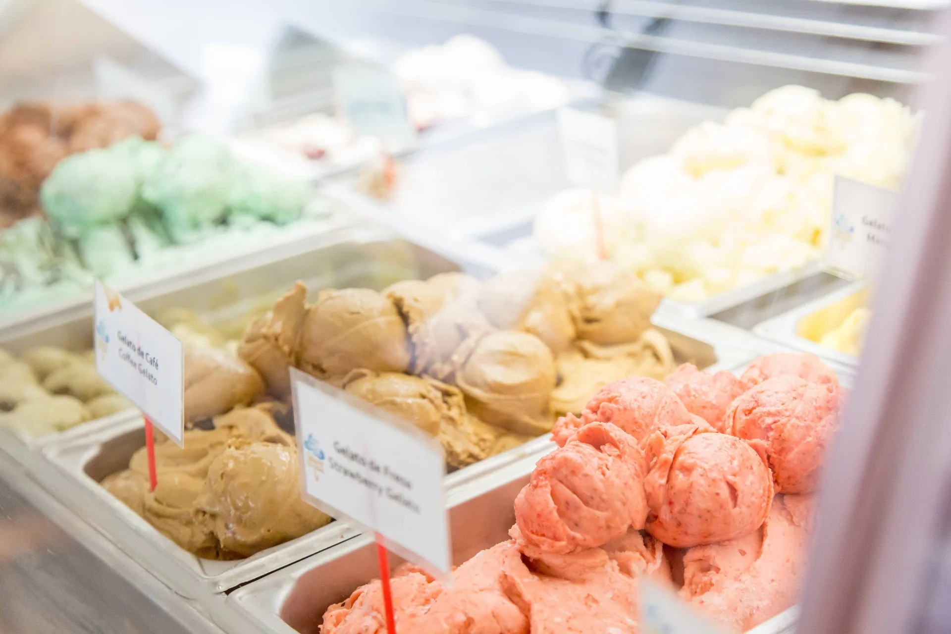 Gelato display with colorful scoops at JW Marriott Guanacaste Resort and Spa.