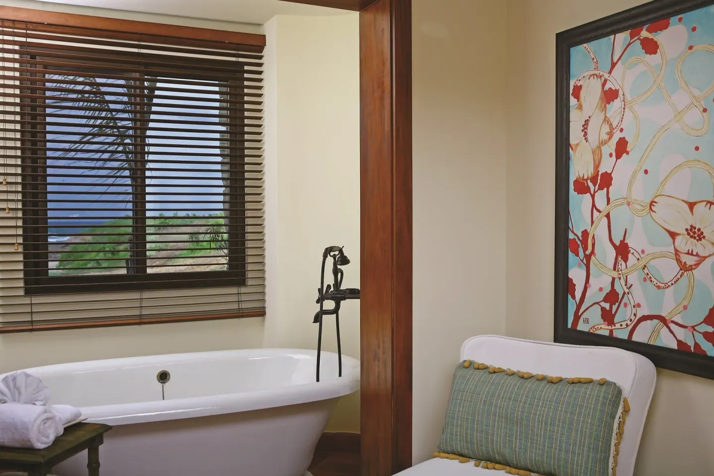 Presidential Suite tub by ocean-view window at JW Marriott Guanacaste Resort and Spa.