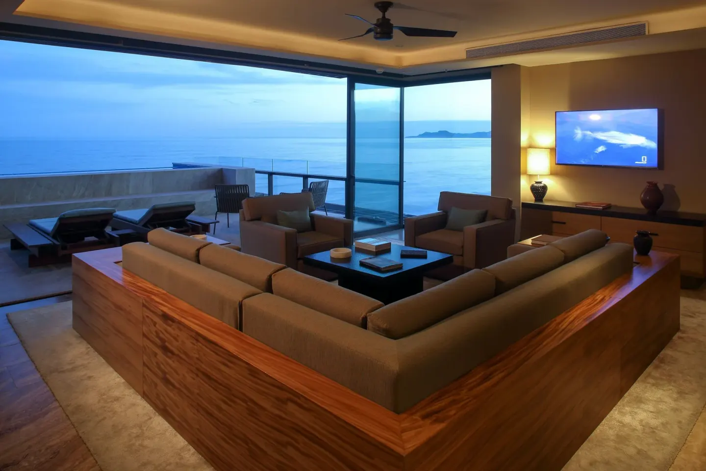 Ocean-view living room with terrace at JW Marriott Los Cabos Beach Resort & Spa.