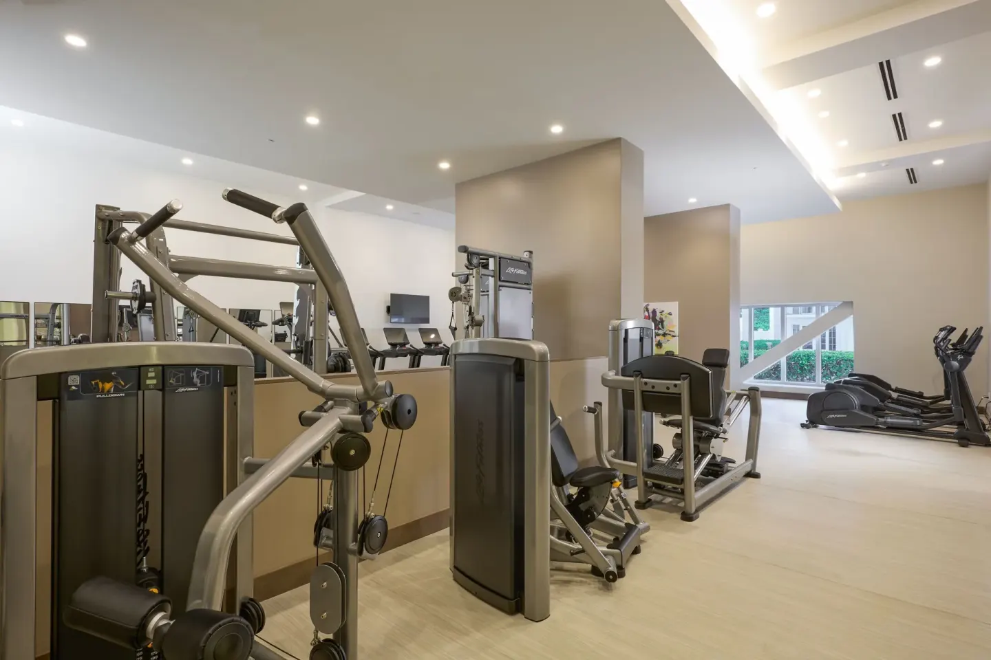 Fitness center with strength and cardio equipment at JW Marriott St. Maarten Beach Resort & Spa.