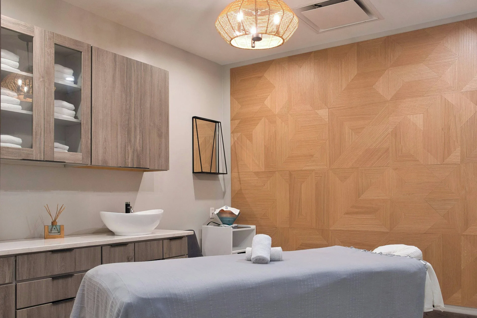 Spa treatment room with massage table at JW Marriott St. Maarten Beach Resort & Spa.