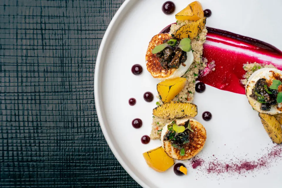 Artfully plated scallop dish at Kimpton Seafire Resort + Spa
