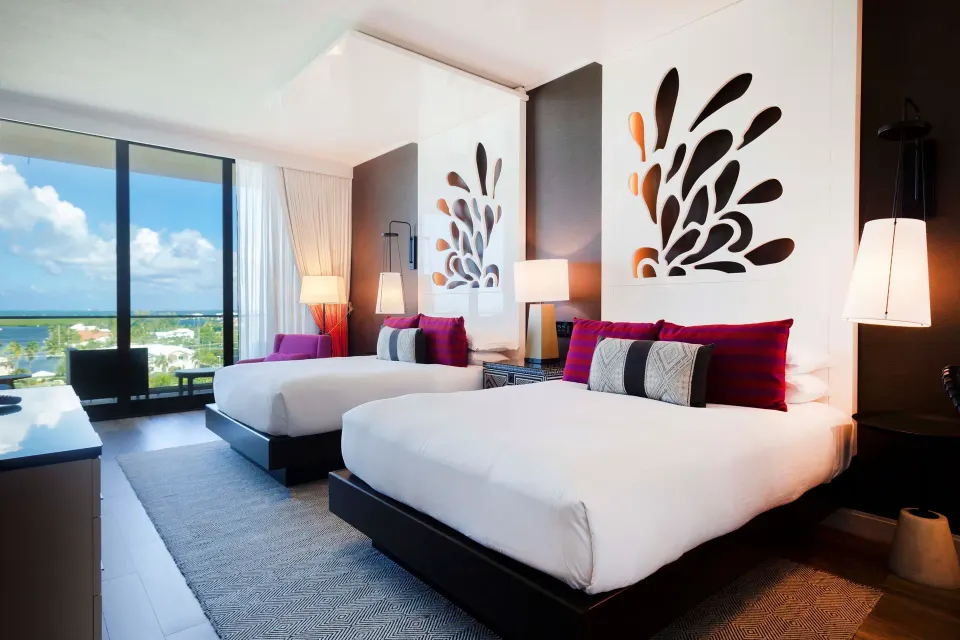 Yacht Club View Queen Room with two queen beds and ocean view at Kimpton Seafire Resort + Spa