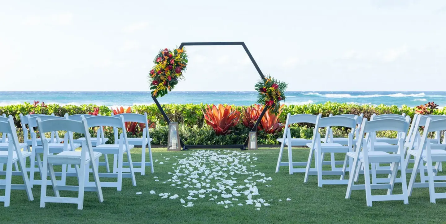 Oceanfront Lawn Venue at Ko'a Kea Resort on Po'ipu Beach