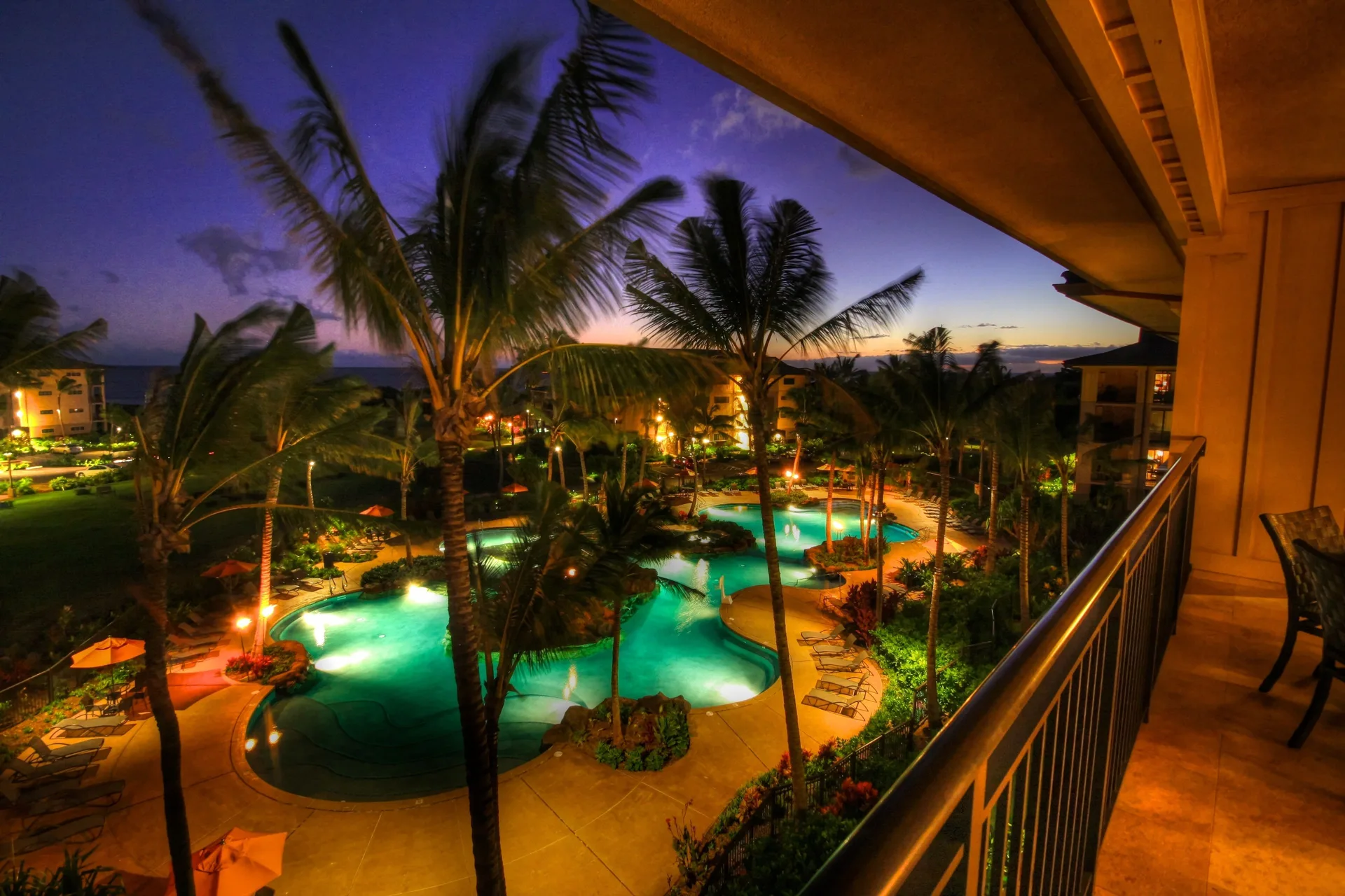 Deluxe Studio at Koloa Landing Resort at Poipu with island view balcony and upscale finishes in Kauai.