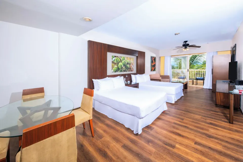 Deluxe Tropical Room View with two beds and balcony at Krystal Grand Nuevo Vallarta.