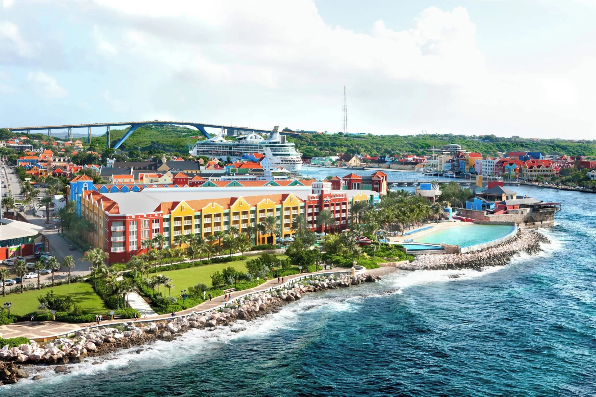 Renaissance Wind Creek Curacao Resort city waterfront hotel with infinity beach and shopping access
