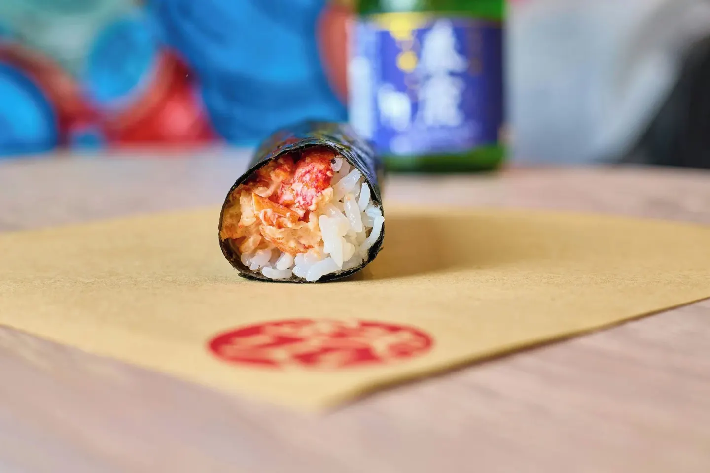 A hand roll with rice and seafood is served at La Concha Resort, Puerto Rico.